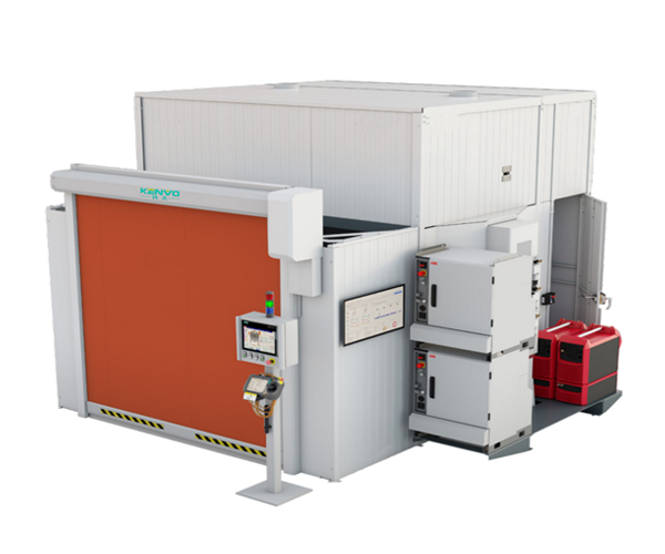 An enclosed cell rendering with an orange closed front door.